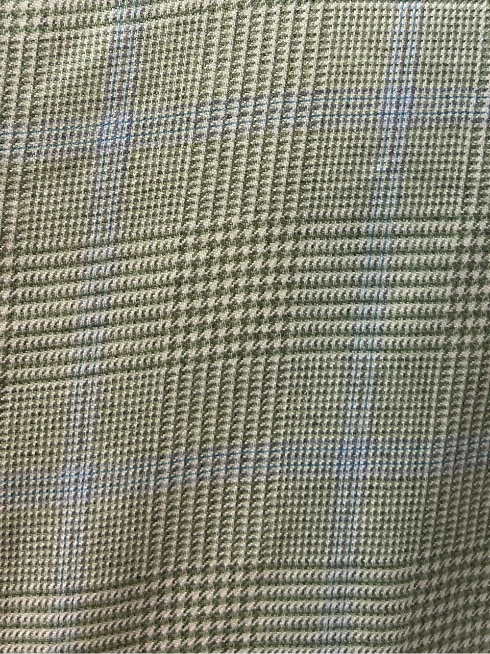Bespoke Custom Men's 42L Mint Green Blue Windowpane Glen Plaid Blazer Jacket